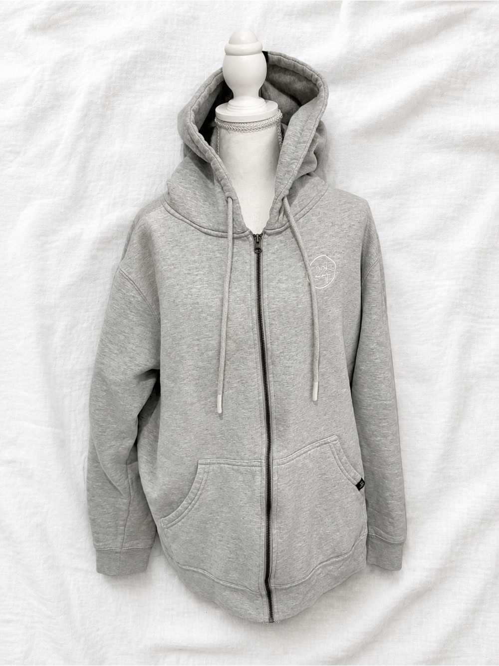 Women's unisex 22 fresh Light Gray Zip-Up Hoodie Bomber Jacket